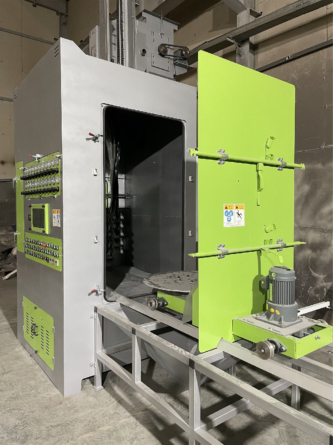 電動轉(zhuǎn)臺自動噴砂機(jī)，轉(zhuǎn)臺式自動噴砂機(jī)