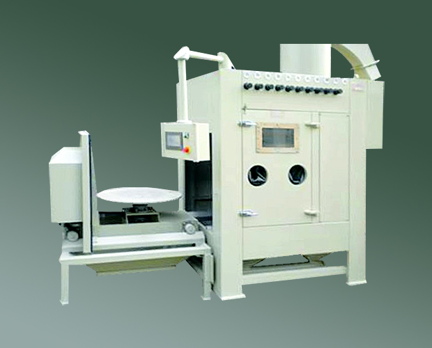 石英坩堝專用噴砂機，電動轉(zhuǎn)臺自動噴砂機